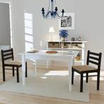 vidaXL Eetkamerstoelen 2 st massief rubberwood en fluweel, Huis en Inrichting, Stoelen, Verzenden, Nieuw, Bruin