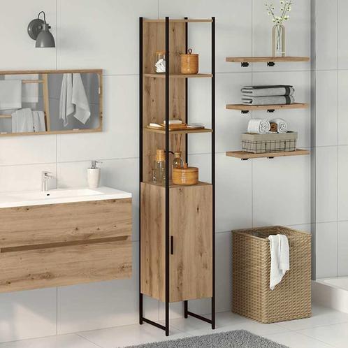 vidaXL Badkamer Kast artisanaal eikenkleurig 33 x 33 x 185.5, Huis en Inrichting, Tafels | Kaptafels, Nieuw, Verzenden