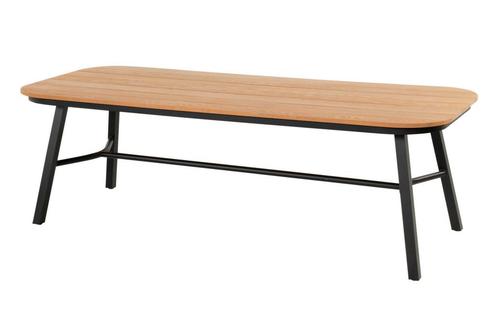Hartman Tubb dining tuintafel 240x100 cm. - Teak/Zwart, Tuin en Terras, Tuintafels, Nieuw, Hout, Rond, Verzenden