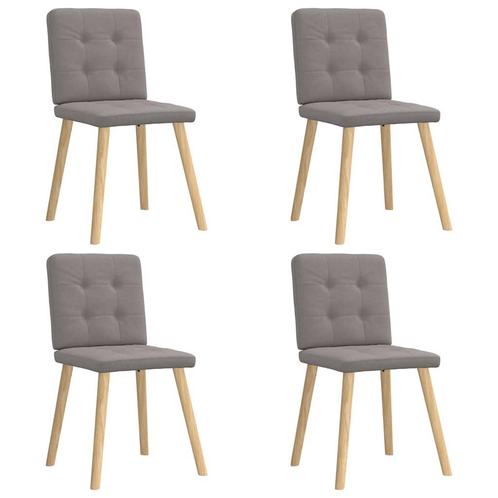 vidaXL Eetkamerstoelen 4 st draaibaar stof taupe, Huis en Inrichting, Stoelen, Nieuw, Verzenden