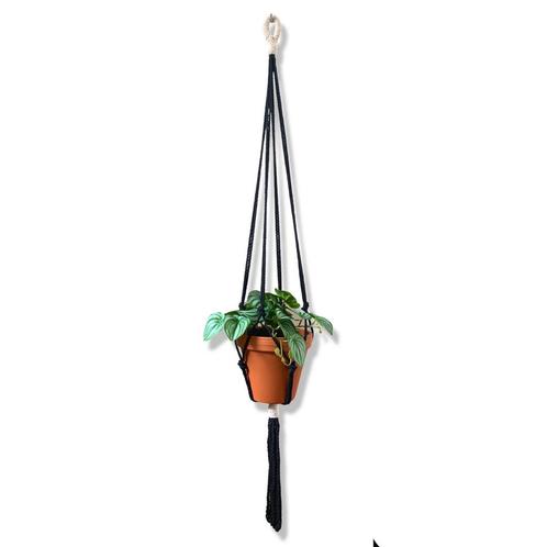 Plantenhanger Wacky Zwart/Wit - Katoen - Macramé -, Huis en Inrichting, Woonaccessoires | Overige, Nieuw, Ophalen of Verzenden