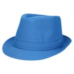 Kobalt hoedje trilby model voor volwassenen - Gangsterhoeden, Nieuw, Ophalen of Verzenden