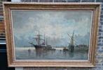 Jules Vernier (1862-1937) - Marine Schepen bij haven