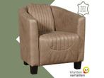Leren fauteuil Press Special - Vintage Taupe (taupe/bruin), Nieuw, Ophalen of Verzenden, Eigentijds, Klassiek, Retro, Romantisch, Vintage