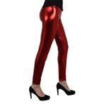 Metallic legging rood, Verzenden, Nieuw, Feestartikel