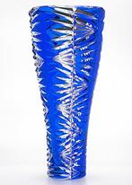Haida Art Deco Faceted Cobalt Crystal Glass Vase 1930 - Vaas