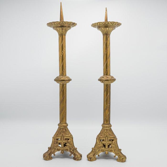 Kandelaren, eind 19e-eeuw - Messing - 1850-1900, Antiek en Kunst, Kunst | Niet-Westerse kunst