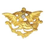 Broche - 18 karaat Geel goud -  0.15ct. tw. Diamant