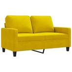 Gele Fluweel Bank 120cm: Stijlvol & Comfortabel! | Tweede..., 75 tot 100 cm, Ophalen of Verzenden, Eenvoudig, maar modern ontwerp