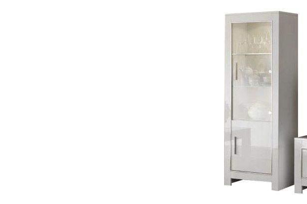 Kolomkast Glas Marknesse Wit - vitrinekasten, Huis en Inrichting, Kasten | Buffetkasten, Nieuw, Overige materialen