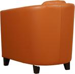 Cognac leren landelijke kuipstoel - poot hout zwart - Massif, Klassiek, Nieuw, Ophalen of Verzenden, 50 tot 75 cm
