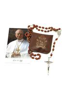 Rozenkrans - Leone XIV zeldzaam rozenkransje MARRONE hout
