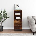 vidaXL Dressoir 34,5x34x90 cm bewerkt hout gerookt eiken, Minder dan 50 cm, Verzenden, Nieuw, 25 tot 50 cm