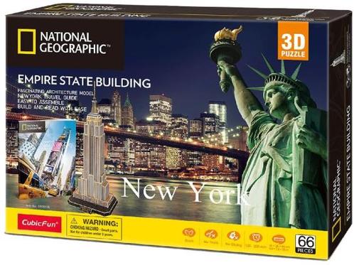 3D Puzzel - The Empire State Building (66 stuks) | CubicFun, Hobby en Vrije tijd, Denksport en Puzzels, Nieuw, Verzenden