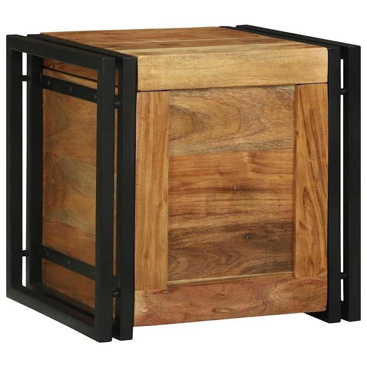 vidaXL Opbergkisten Bruin en zwart 40 x 40 x 40 cm Massief, Huis en Inrichting, Woonaccessoires | Kisten, Nieuw, Verzenden