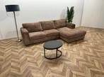 Beige Ribstof Hoekbank ~ Losse Rugkussens Met Afneembare, Ophalen of Verzenden, Nieuw