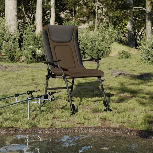 vidaXL Visstoel met armleuning inklapbaar taupe, Tuin en Terras, Tuinstoelen, Nieuw, Metaal, Verzenden