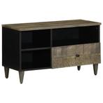 vidaXL Tv-meubel 80x33x46 cm massief mangohout zwart, Huis en Inrichting, Kasten | Televisiemeubels, Verzenden, Nieuw, Grenenhout