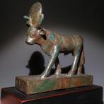 Oud-Egyptisch Brons Fijne God Apis Beeldhouwwerk. 10,5 H.