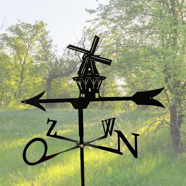 Windwijzer Molen RVS authentieke windvaan | Windwijzers.nl, Tuin en Terras, Windwijzers en Windmolens, Nieuw, Ophalen of Verzenden