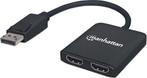 Manhattan 152716 DisplayPort-splitter 2 poorten 3810 x 2160, Audio, Tv en Foto, Audiokabels en Televisiekabels, Verzenden, Nieuw