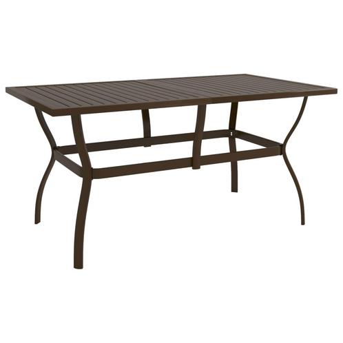 vidaXL Tuintafel 140x80x72 cm staal bruin, Tuin en Terras, Tuintafels, Nieuw, Metaal, Verzenden