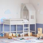 vidaXL Halfhoogslaper met ladder en bedhuis grenenhout wit, Huis en Inrichting, 90 cm, Eenpersoons, Verzenden, Wit