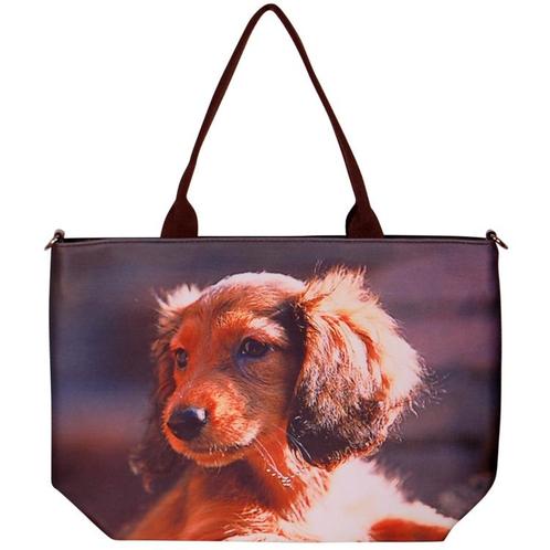 Handtas groot Teckel NIEUW, Sieraden, Tassen en Uiterlijk, Tassen | Schoudertassen, Bruin, Nieuw, Ophalen of Verzenden