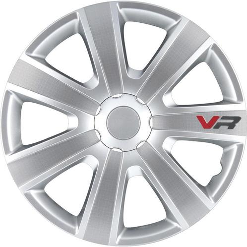 Wieldoppen  VR 15-inch zilver/carbon-look/logo, Auto diversen, Wieldoppen, Verzenden