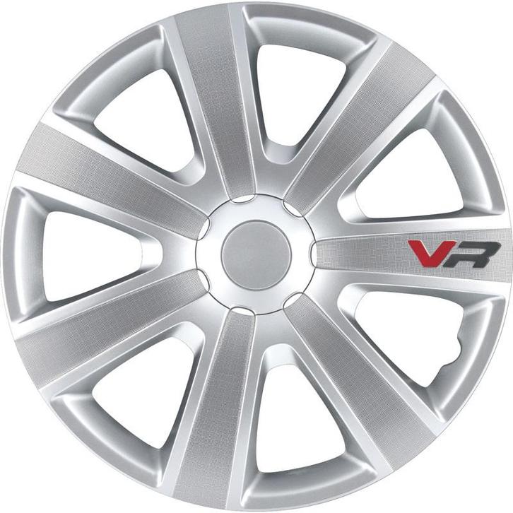 Wieldoppen  VR 15-inch zilver/carbon-look/logo, Auto diversen, Wieldoppen, Verzenden