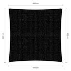 Vierkante schaduwdoek - Zwart - Waterdoorlatend - 6,0 x 6,0, Ophalen of Verzenden, Nieuw