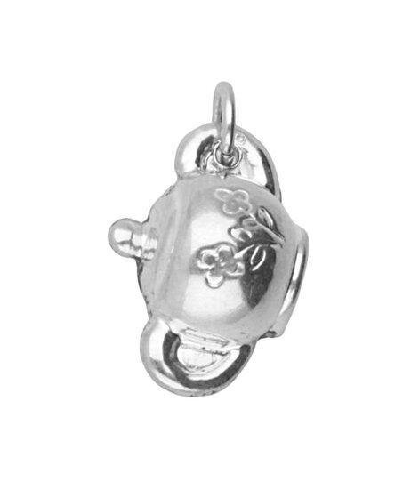 Zilveren Theepot hol kettinghanger, Sieraden, Tassen en Uiterlijk, Kettinghangers, Verzenden