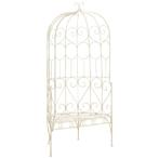 vidaXL Tuinbank 95 cm ijzer antiekwit, Verzenden, Nieuw, Metaal