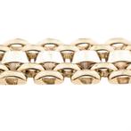 Bicolor gouden Bismarck schakel armband | 19 cm (witgoud), Ophalen of Verzenden, Gebruikt, Overige kleuren, Goud