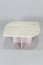 Vintage travertin salontafel, bijzettafel - natuursteen, Overige materialen, Minder dan 55 cm, Overige vormen, 60 cm of meer