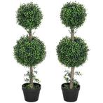 TRUUSK Kunstmatige Buxusboom Set - Groot 91,6 cm - 2-delige, Verzenden, Nieuw