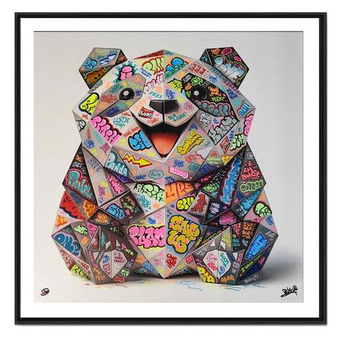 Maxime Blachere - Panda Origami Graffiti Multicolor, Antiek en Kunst, Kunst | Designobjecten