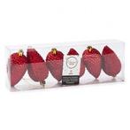 Dennenappel kerst ornament | Decoris | 6 stuks (Rood), Verzenden, Nieuw