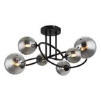 Plafondlamp RIHA 3.50 Watt G9 Matt zwart - 6 Licht Smoked, Ophalen of Verzenden, Nieuw, Metaal