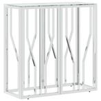 Bijzettafel rvs glas 70cm | retourdeal 37% korting, Huis en Inrichting, Tafels | Bijzettafels, Metaal of Aluminium, Nieuw, Modern