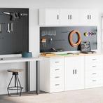 vidaXL Garagekasten 2 st spaanplaat wit, Verzenden, Nieuw