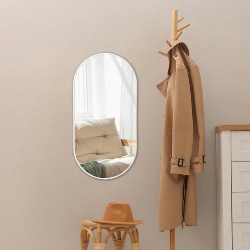 [en.casa] Spiegel Picciano hangend 40x80 cm wit mat, Huis en Inrichting, Woonaccessoires | Spiegels, Nieuw, Verzenden