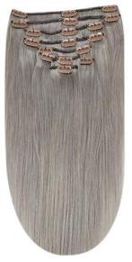 Remy Human Hair extensions straight 18 - zilver grijs SG, Sieraden, Tassen en Uiterlijk, Uiterlijk | Haarverzorging, Nieuw