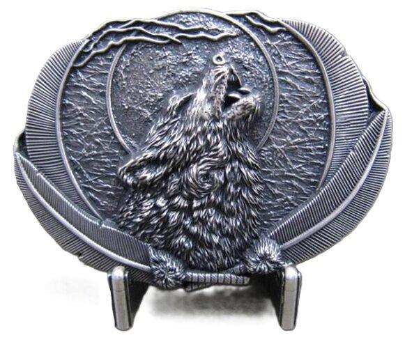 Huilende Wolf Volle Maan Silver plated Riem Buckle/Gesp, Kleding | Heren, Riemen en Ceinturen, Verzenden