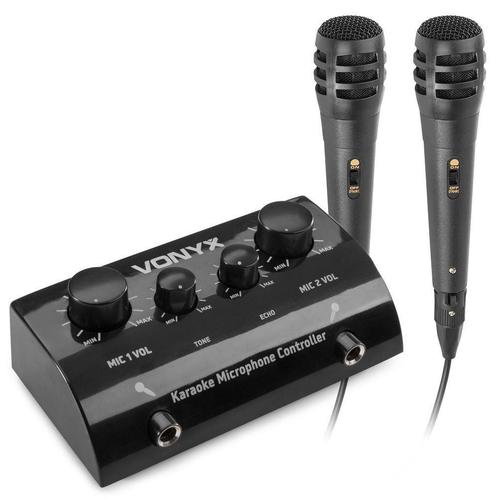 Retourdeal - Vonyx AV430B karaoke set met 2x karaoke microfo, Audio, Tv en Foto, Karaoke-apparatuur, Zo goed als nieuw, Verzenden