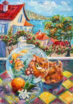 Olena Leshukova - El gato y Pez Dorado