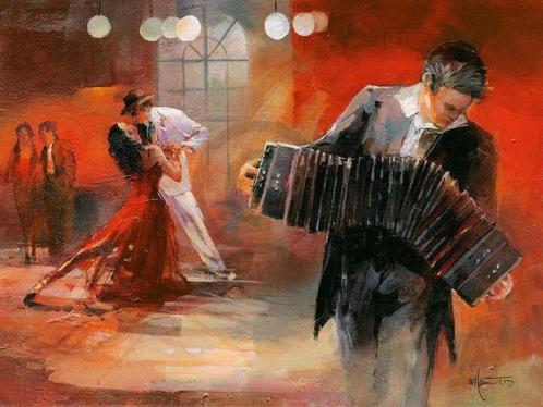 Kunstdruk Willem Haenraets - Bandoneon 80x60cm, Huis en Inrichting, Woonaccessoires | Schilderijen, Tekeningen en Foto's, Nieuw
