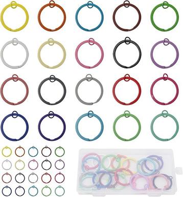 Set van 40 gekleurde Sleutelhangers (30 mm) - DIY projecten beschikbaar voor biedingen
