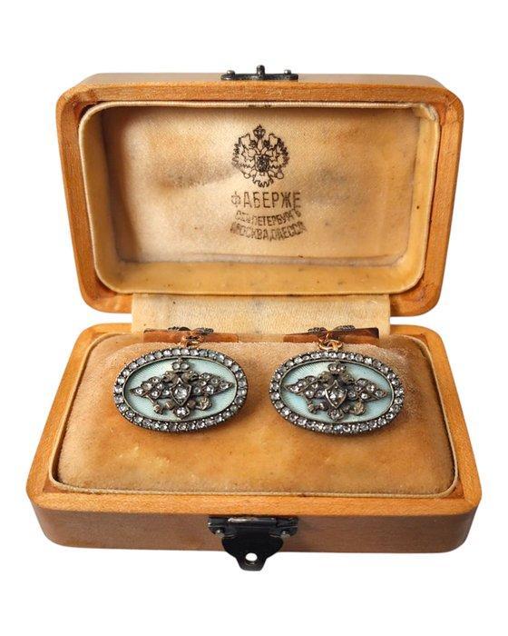 Manchetknopen - 14 karaat Geel goud, Imperial Russian, Sieraden, Tassen en Uiterlijk, Antieke sieraden