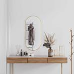 vidaXL Wandspiegel 90x40 cm ovaal goudkleurig, Huis en Inrichting, Woonaccessoires | Spiegels, Verzenden, Nieuw